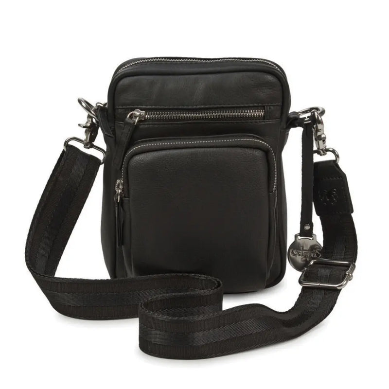 Style Orbit i sort. Perfekt unisex skulder- og crossbodytaske i smukt kvalitetslæder Octopus Denmark